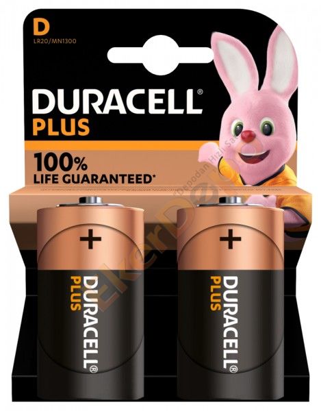 DURACELL PLUS ALKALİN BÜYÜK BOY 2'Lİ (LR20/D)