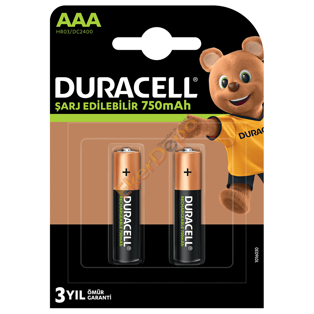 DURACELL ŞARJLI İNCE PİL (AAA) 750 MAH  2'Lİ