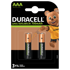 DURACELL ŞARJLI İNCE PİL (AAA) 750 MAH  2'Lİ