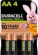 DURACELL ŞARJLI KALEM PİL (AA) 2500 MAH  4'LÜ