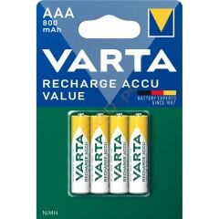 VARTA ŞARJ EDİLEBİLİR İNCE PİL (AAA) 800mAh 4'lü
