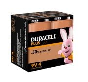 DURACELL PLUS ALKALİN 9 VOLT PİL (4'lü PAKET)